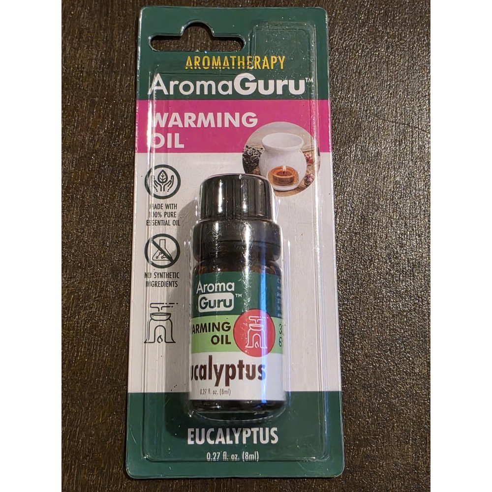 AromaGuru NEW Aromatherapy Warming Oil, Eucalyptus Scented, .27 Fl Oz